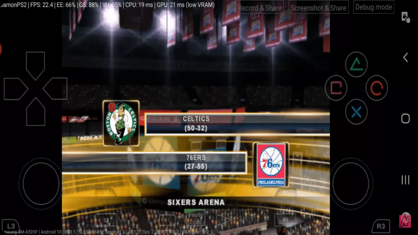 Laadige DamonPs2 Androidi jaoks alla NBA 11K2 Ps2