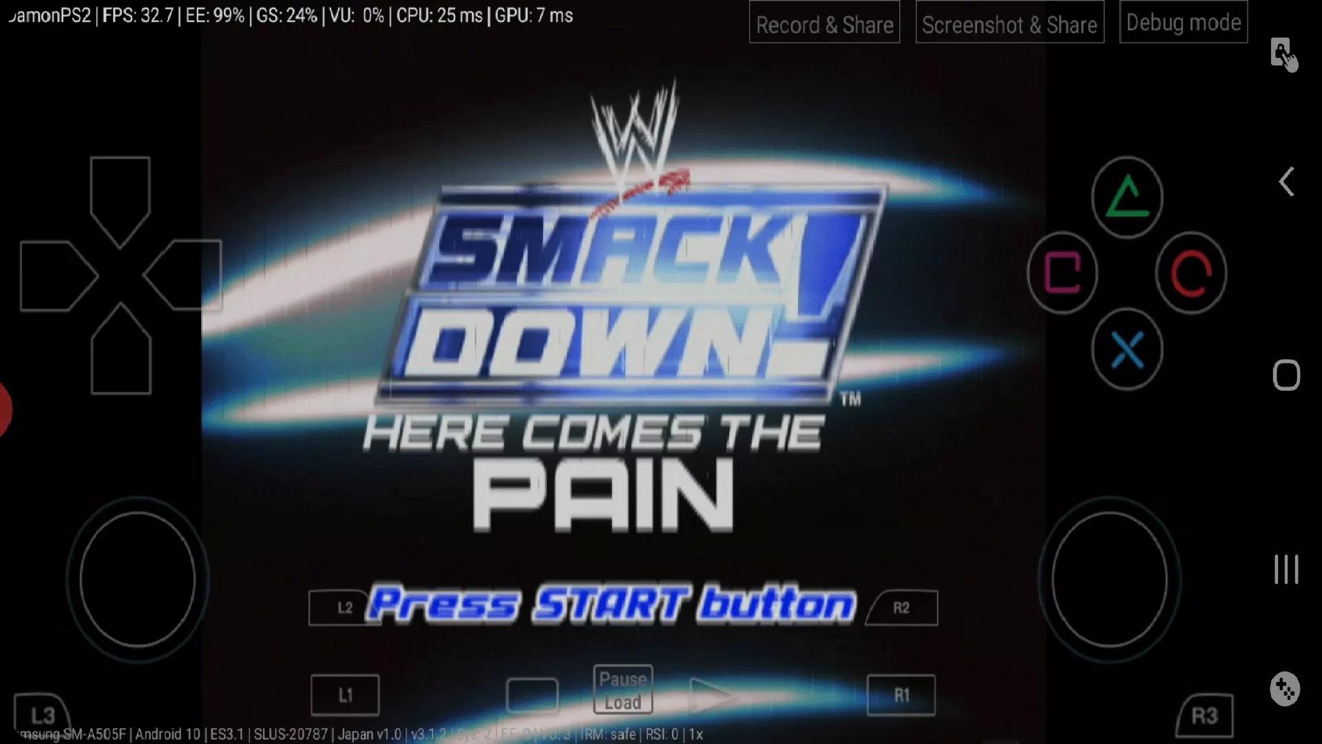 Téléchargez WWE SmackDown ! Voici la douleur pour Android utilisant DamonPS2