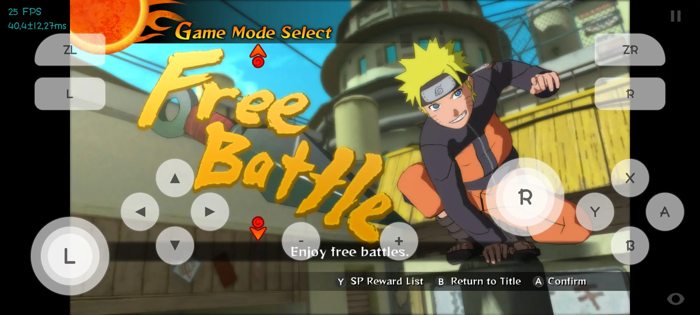 Naruto Shippuden Ultimate Ninja Storm 2 спампаваць бясплатна для Android - эмулятар Skyline Edge